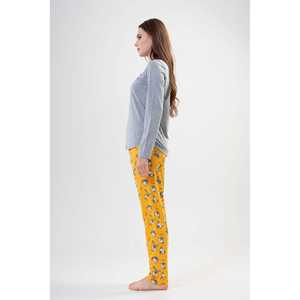 Conjunto de Pijama de Manga Larga con Cuello Redondo y Bolsillo Ovalado para Mujer, Ropa Cómoda para Mujer - Product Image 2