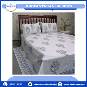 100% Soft Cotton Queen Size <b>Bedspread</b> 2 Pillow Cases Hand Block Printed <b>Floral</b> Well Absorbing <b>Bedspread</b> Wholesale Price for Home - Product Image 6