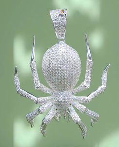 VVS Moissanite เพชรรอบเจิดจ้า925สเตอร์ลิงเงินฮิปฮอปแมงมุมจี้สำหรับทุกเพศ - Product Image 5