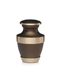 Urne funéraire en aluminium durable et écologique au design élégant et stylé, motif feuille Art Déco, couleur personnalisable pour adulte. - Product Image 1