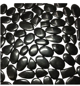 Alta calidad suelta 3mm corte ovalado negro turmalina cabujón Natural negro ágata piedra preciosa - Product Image 1