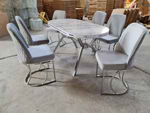 Juego de Comedor Rectangular Europeo Convertible de Madera y Metal, Diseño Moderno y Tradicional para Hogar, Apartamento, Hotel, Villa - Product Image 4