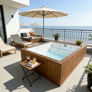 Piscine hors sol en conteneur avec pompe filtrante et couverture de piscine rétractable en verre pour la maison - Product Image 1