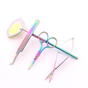 Vente en gros de petits ciseaux de beauté professionnels en acier inoxydable pour cils et sourcils pointe pointue avec logo personnalisé pour les extensions de cils - Product Image 6