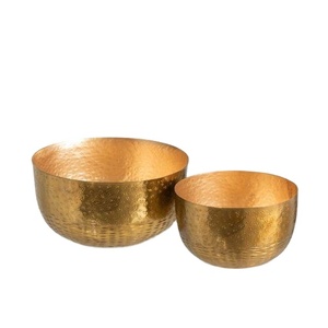 Bol décoratif nordique Double martelé écologique haute durabilité fer métal chromé personnalisé pour la cuisine à domicile - Product Image 1
