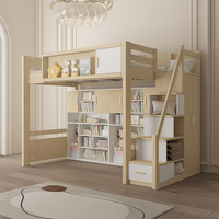 Lit superposé pour enfants en bois au design moderne, ensemble de meubles pour enfants, lit superposé pour enfants avec rangement, échelle, armoire
