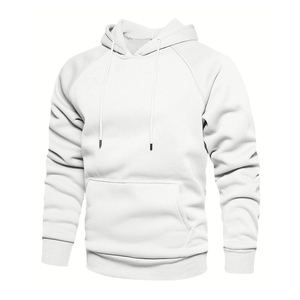 Sudadera con capucha de manga larga para hombre de talla grande de alta calidad, hecha a medida, térmica, transpirable, Color sólido, Impresión de logotipo 3D OEM disponible - Product Image 2
