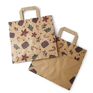 ถุงกระดาษรีไซเคิลสีน้ำตาลลายวินเทอร์ ขนาด 26x17x25 ซม. สำหรับใส่ของช้อปปิ้ง ฐานกว้าง เหมาะสำหรับเทศกาลคริสต์มาส - 250 ชิ้น/กล่อง - Product Image 3