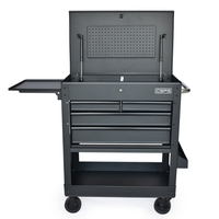 Chariot utilitaire CSPS 84 cm, 3 tiroirs, chariot à roulettes OEM en fer thermolaqué, capacité 150 kg, boîte à outils roulante pour entrepôt, mécanicien, garage