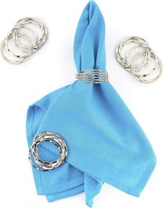 ห่วงรัดผ้าเช็ดปากเหล็กรูปทรงไม่ซ้ำใครตกแต่งโต๊ะงานแต่งงานและปาร์ตี้สุดพิเศษสำหรับการชุมนุมในครอบครัวคริสต์มาสอินเดียสีเงิน - Product Image 6