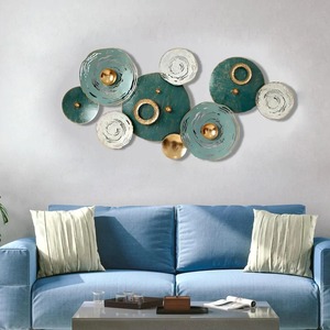 Impresionante Arte Mural Circular Multicolor de Metal para Sala de Estar, Decoración Moderna 3D de Hierro Forjado para Colgar en el Pasillo y Decoración de Bodas y Diwali - Product Image 2