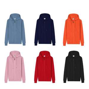 Personalizado forrado Otoño Invierno felpa polar con capucha con cremallera cárdigan sudaderas con capucha chaqueta de los hombres logotipo impreso trabajo y equipo uniforme - Product Image 1