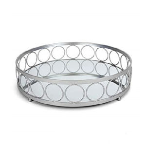 Wholesale Metal <b>Glass</b> Large Size Food <b>Tray</b> Top Quality Round Shape Fast Food Serving <b>Tray</b> Ideal Wedding Events Restaurant Use - Product Image 2