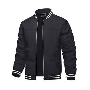Blouson aviateur décontracté Letterman design brodé pour hommes hiver laine tissu léger coupe-vent fermeture éclair OEM service disponible - Product Image 1