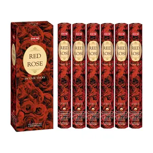 HEM RED ROSE INCENSE STICKS, 120 COUNT - 6 HEXA BOXES (20 STICKS IN EACH HEXA BOX)