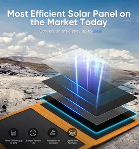휴대용 접이식 태양 전지 패널 20000mah 10 W 단결정 실리콘 고효율 방수 캠핑 태양 전지 패널