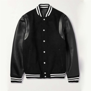 Winter Bomber <b>Jacket</b> Cotton/Polyester/Nylon Stand Collar Streetwear Plain Custom Logo - Product Image 1