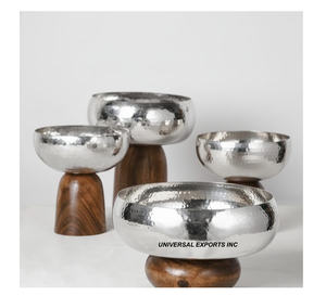 Juego de Cuatro Tazones para Chocolate con Base de Madera, Tazón para Dulces Hecho a Mano de Alta Calidad, Tazón de Chocolate de Metal de Lujo Más Vendido - Product Image 1