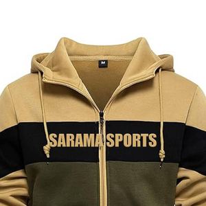 Dernier automne sweat à capuche populaire pour hommes sweats à capuche à panneau uni sweat à cordon de serrage surdimensionné sweats à capuche à fermeture éclair - Product Image 2