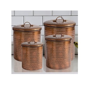 Latest Decorative Iron Copper Storage Box <b>Canister</b> <b>Set</b> For Kitchenware Tea Coffee And Sugar <b>Canister</b> Storage Box - Product Image 6