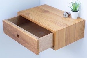 High Quality Custom Wood Bedside Nightstand Hot Selling Hanging <b>Wall</b> <b>Mounted</b> Nightstand in Acacia/Mango for Bedroom or Dining - Product Image 4