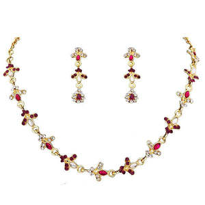 Kriaa 1100218 Collier plaqué or rose Kundan Set Fine Jewelry pour femme - Product Image 1