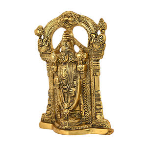 <b>Smart</b> Fashion Deal Metal Golden Finish Tirupati Balaji Statue Idol From Rajasthan for Gifting and <b>Home</b> Decoration - Product Image 5