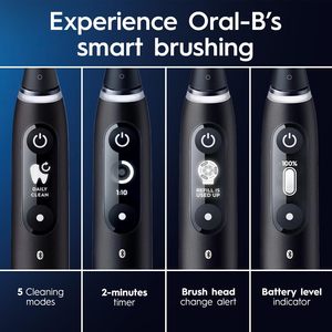 Cepillo de Dientes Eléctrico Recargable Oral-B IO Deep Clean + Protect, Resistente al Agua IPX8, Material de Silicona Médica, Negro, Serie IO 7 - Product Image 4