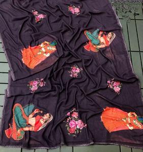 Sari indien pour les amateurs de mode, sari traditionnel indien de dernière génération, sari de créateur exclusif, vêtements de fête fantaisie, vêtements de festival, vêtements de mariée - Product Image 2