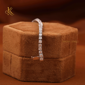 Bracelets Tennis en Diamant de Laboratoire, Coupe Brillante Ronde, Or Massif 14KT, Design Élégant, Bijoux Tendance pour Femmes, Cadeau - Product Image 2