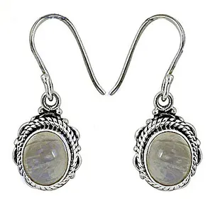 Pendientes Colgantes Vintage para Mujer con Ópalo, Plata 925, Diseño de Luna, Regalo de Boda, Joyería de Moda - Product Image 3