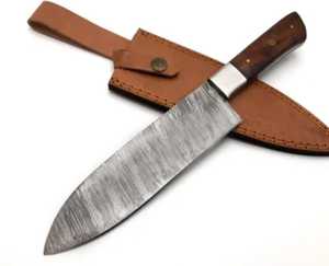 Cuchillo de Chef Profesional Hecho a Mano, Ecológico, Ambidiestro, de Acero de Damasco, Estilo Japonés, de 8 Pulgadas, con Mango de Madera de Palisandro - Product Image 2