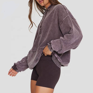 Vente en gros Nouveau sweat à capuche tendance délavé à l'acide pour femmes grande taille coupe confortable sweat pour femmes bonne qualité pour la saison d'hiver - Product Image 2