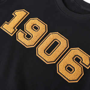 Sudadera Alpha Black Chenille para hombre, cuello redondo, bordado APA 1096, TALLA GRANDE - Product Image 4