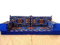 Housse de coussin de sol ottoman nomade Yoruk, style oriental, pour assise arabe, motif marocain bleu, en polyester et coton, amovible