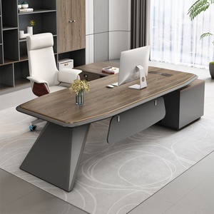Modern L Shaped Solid Wood Executive Office <b>Desk</b> Eco Friendly <b>Extendable</b> Boss Table Easy Assembly Corner Computer Workstation Co - Product Image 2