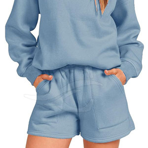 2025 último diseño, conjuntos cortos con capucha para mujer, ropa informal de buena calidad, conjuntos cortos con capucha para mujer a la venta - Product Image 5