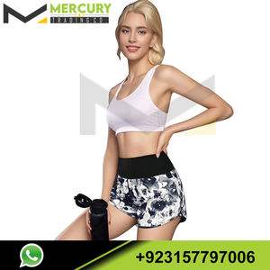 Taille haute contrôle du ventre cravate teinture extensible Shorts de sport femmes basique Fitness entraînement vêtements de sport haute qualité tissu Logo - Product Image 2