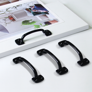 มือจับตู้แบบโค้งสังกะสีอัลลอยสีดำคลาสสิก | เฟอร์นิเจอร์ตู้ลิ้นชักฮาร์ดแวร์สำหรับห้องครัวห้องน้ำตู้เสื้อผ้าห้องนั่งเล่น - Product Image 2