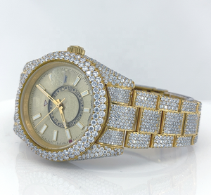 Edición limitada 41mm Esfera de oro amarillo Deporte Moda Estilo de negocios Reloj Lujoso Lab Grown Diamond Último diseño Estilo Hip Hop - Product Image 4