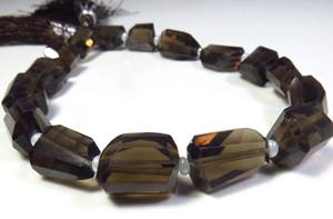 Cuentas de Cuarzo Ahumado Natural Facetadas, Hilo de 8 Pulgadas, Cuarzo Ahumado de 9-15 mm, Corte Nugget, Piedras Preciosas Sueltas para Collar - Product Image 3