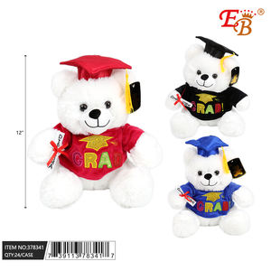Oso de Peluche de Graduación EB para Doctorado, 12 Pulgadas, Suministros Promocionales para Fiestas, Color Blanco, Impresión Digital - Product Image 1