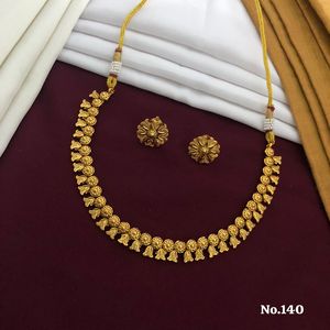 Traditional Antique Gold Temple Necklace Set with <b>Elephant</b> and Goddess Ideal for Bridal Wear Weddings and Festive Occasions - Product Image 6