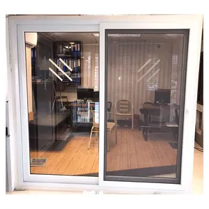 Best Quality uPVC Sliding Door 3 Track - Wooden Textured Sliding Door 3 Low Track Aluminum Sliding Glass Windows