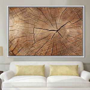 Tableau imprimé sur toile : Anneaux d'arbre abstraits inspirés de la nature, 1P : encadré blanc - Product Image 1