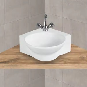 Lavabo de mesa de diseño moderno, precio al por mayor, lavabo de cerámica de Arte de varias formas con orificio para grifo - Product Image 1