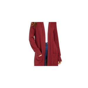 Hippie Rose Junior's Duster Aperto Davanti Rosso Brillante Taglia Piccola in Tessuto Lavorato a Maglia per la Stagione Autunnale - Product Image 2