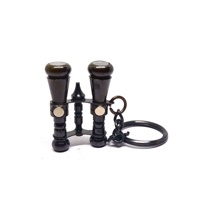 Porte-clés miniature en laiton noir fait à la main, jumelles vintage maritimes antiques, porte-clés magnétique, impression UV, porte-clés de produit
