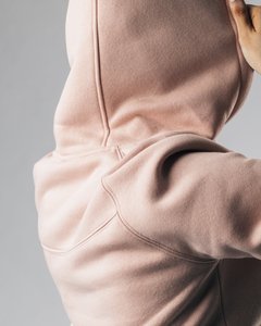 Sweat à capuche court à manches longues personnalisé en gros pour femmes, respirant, anti-boulochage, en toile, avec logo sur le devant, décontracté, automne-hiver - Product Image 6