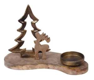 Chariot de Noël en aluminium de haute qualité et base en bois doré T-Light pour la décoration de la maison et de l'hôtel. - Product Image 5